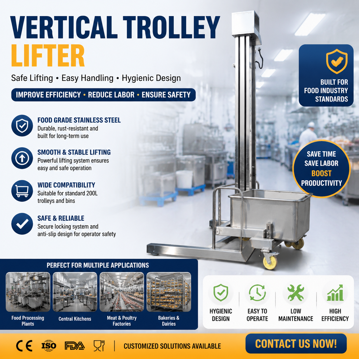 Vertical Trolley Lifting & Dumping Machine | Eliminate Manual Cart Handling Injury Risk