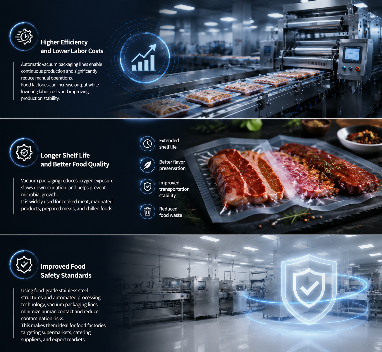 Automatic Ready-to-Eat Food Vacuum Packaging Production Line