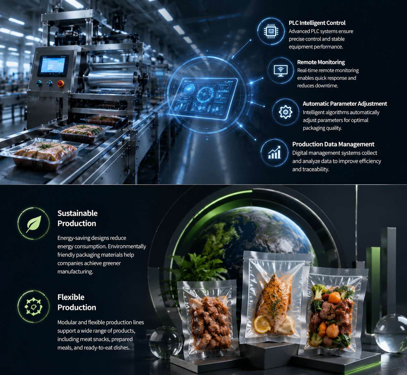 Industrial Ready-to-Eat Food Vacuum Packaging Line