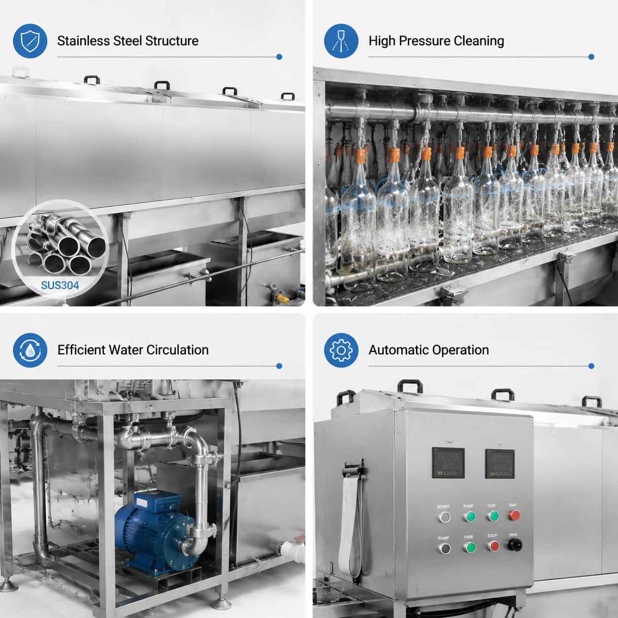 High-Efficiency Bottle Washing Machine for Beverage & Pharmaceutical Production