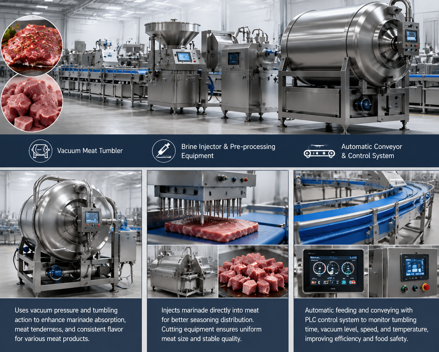 Meat Marinating Tumbling Production Line