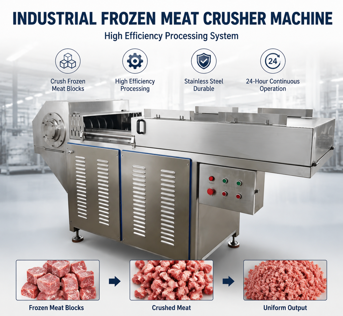 Industrial Frozen Meat Block Crusher Machine