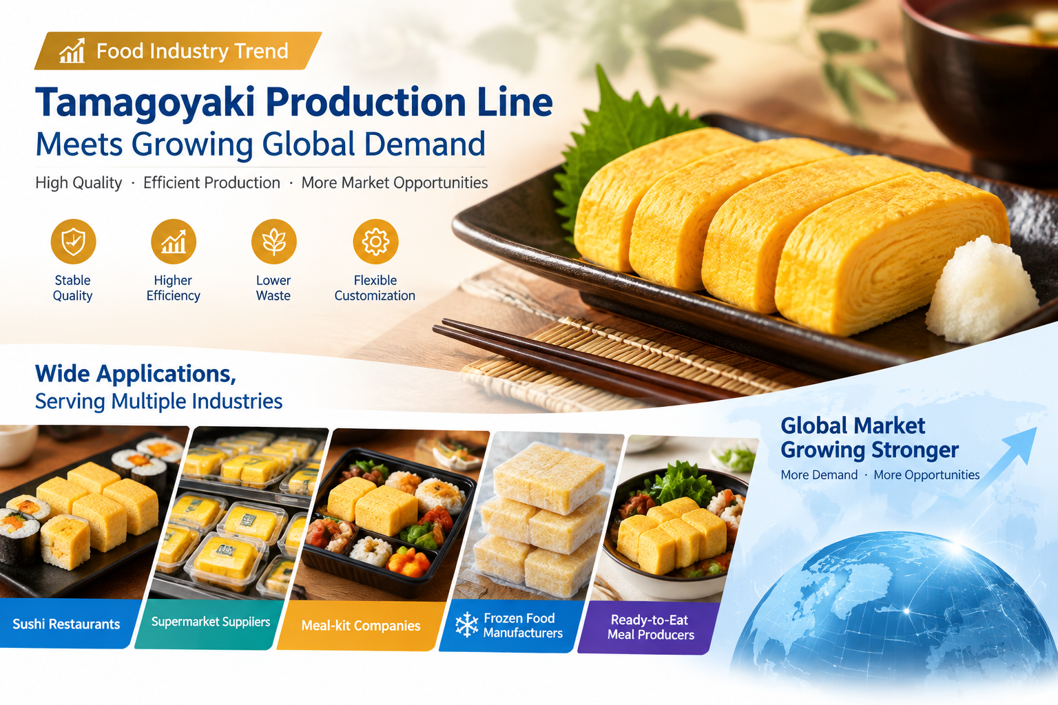 Automatic Tamagoyaki Production Line for Efficient Egg Roll Manufacturing