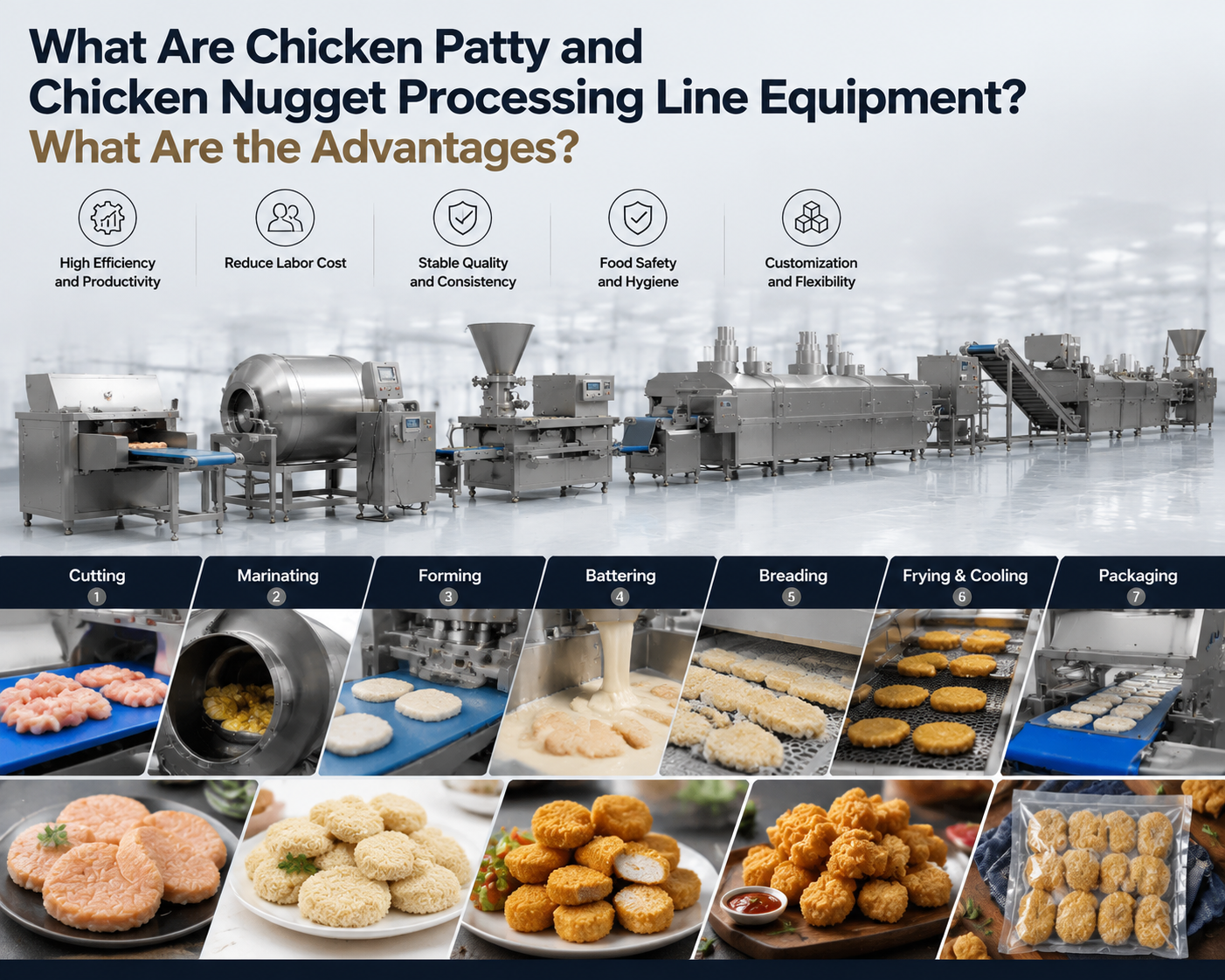 What Are Chicken Patty and Chicken Nugget Processing Line Equipment? What Are the Advantages?
