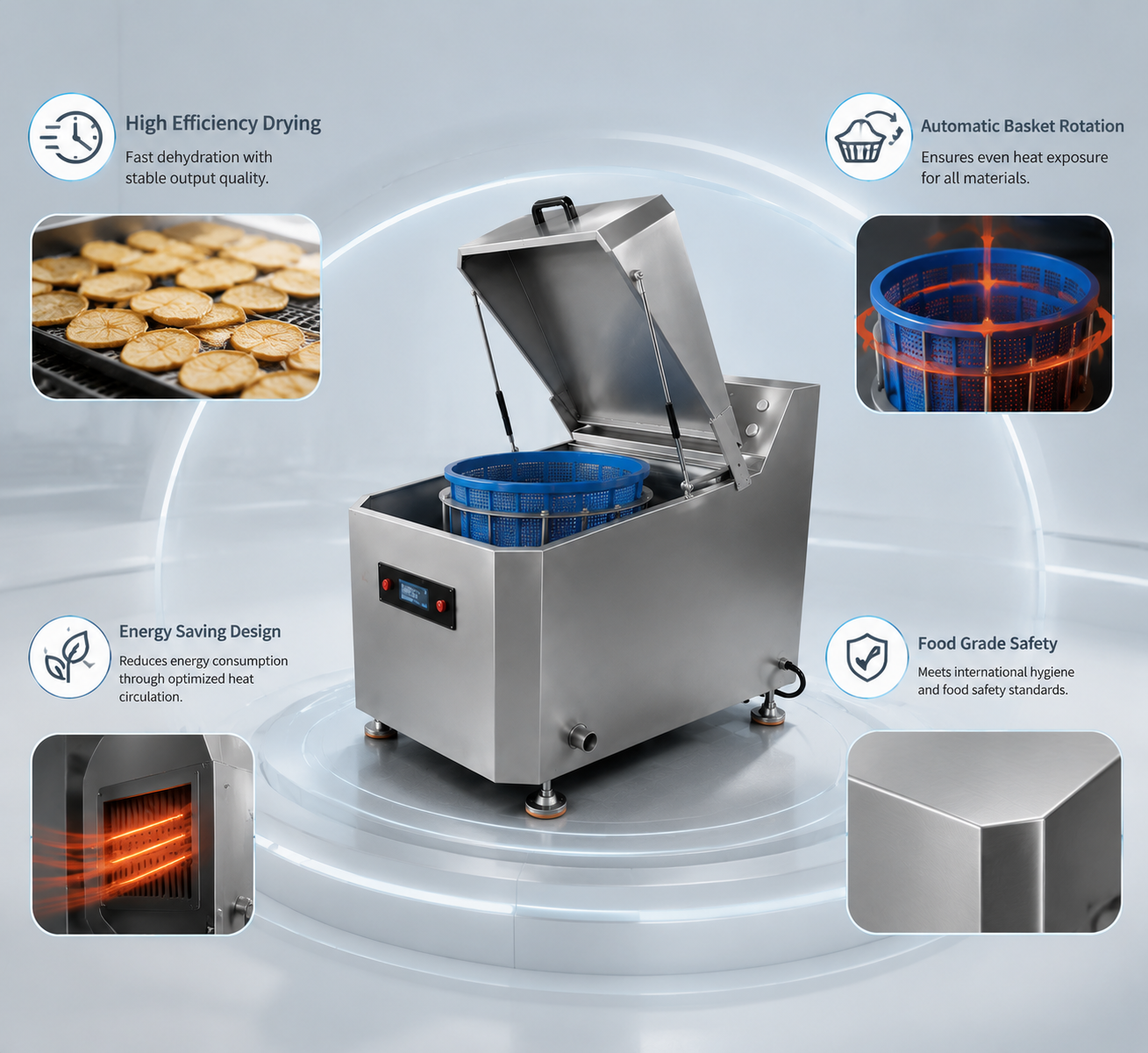 Vegetable Fruit Rotary Basket Spin Dryer