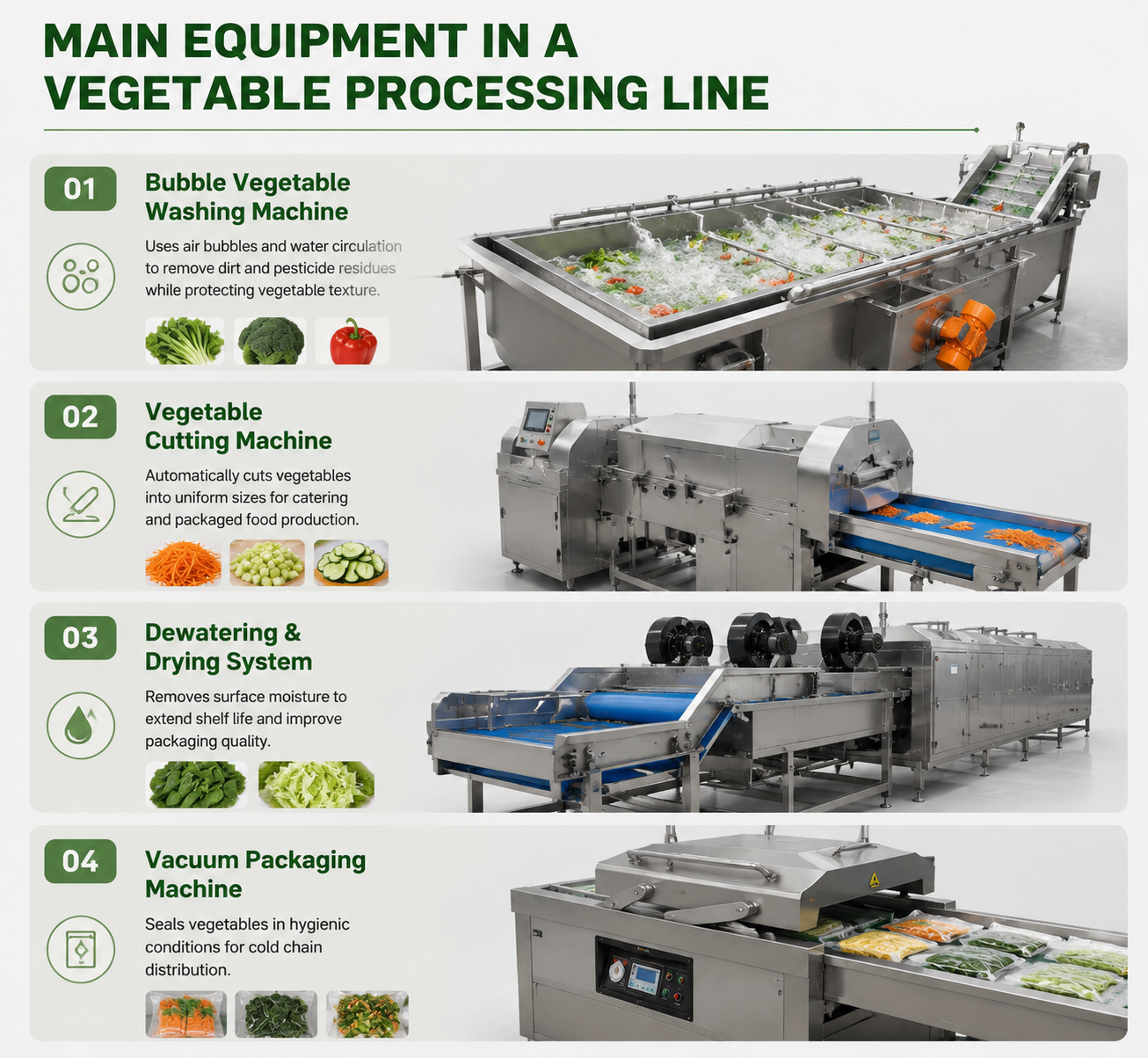 Pre-cut Vegetable Processing Line