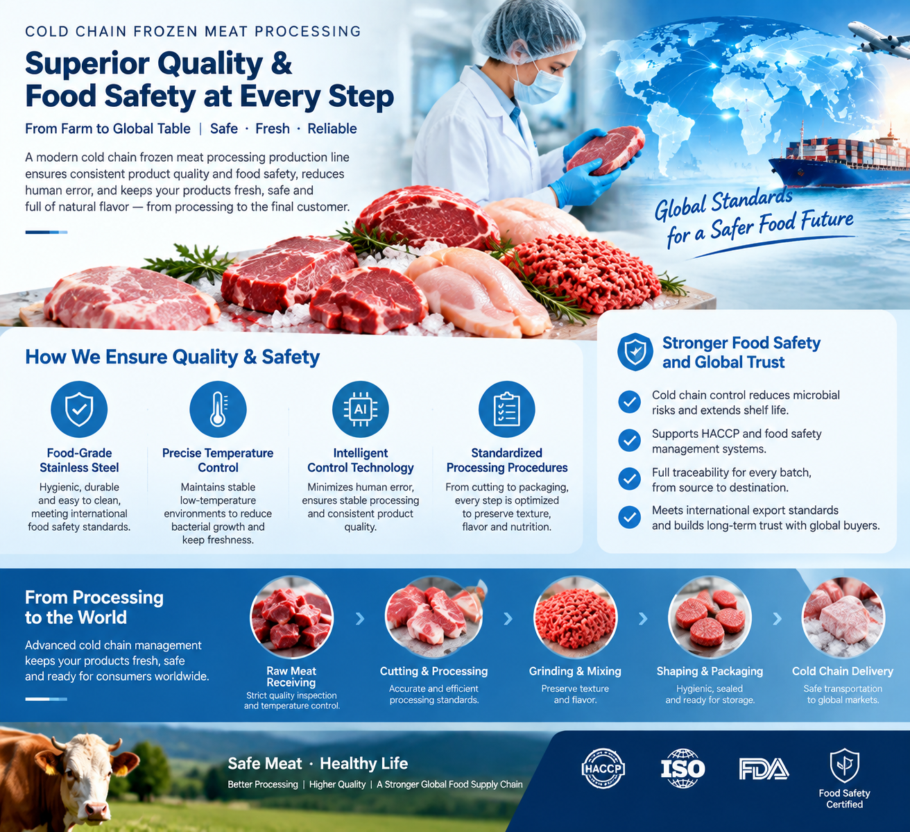 Cold Chain Frozen Meat Processing for Safer Food Production