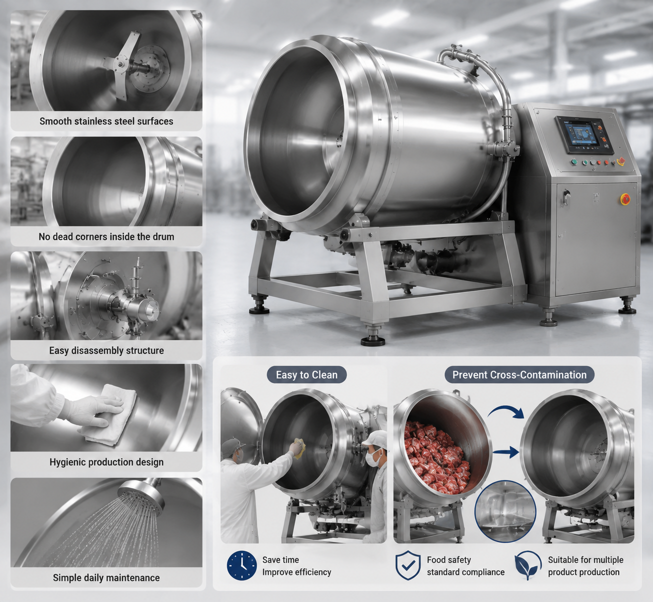 Vacuum Meat Tumbler Machine – Industrial Meat Marinator