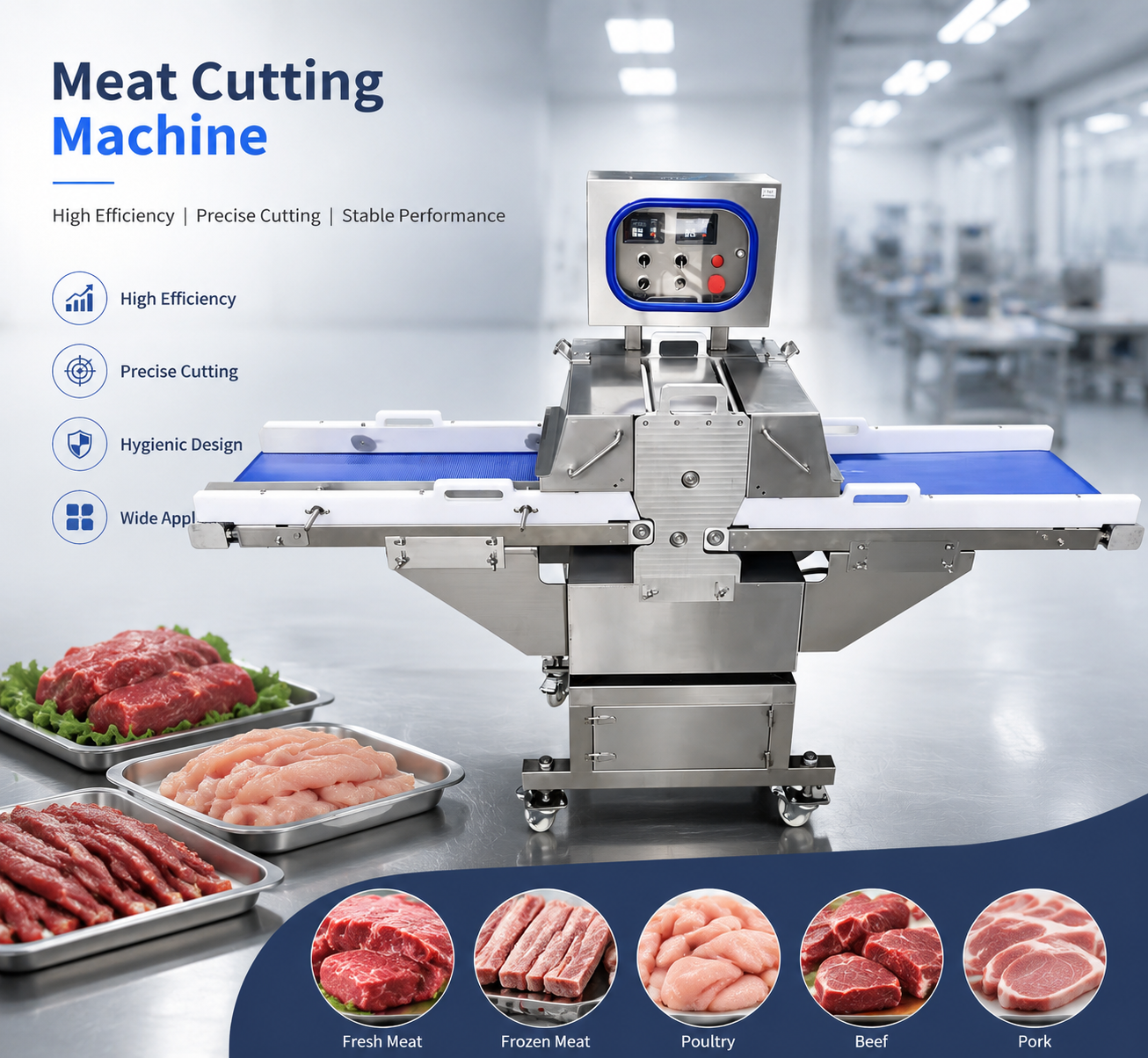Industrial Meat Strip Cutter Machine