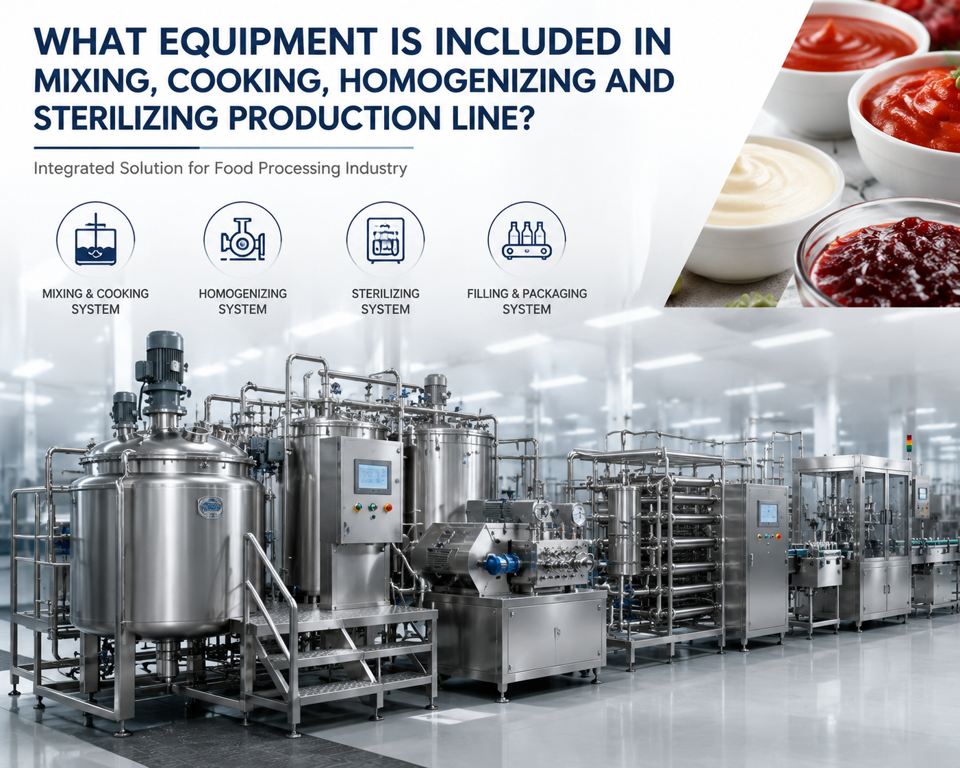 What Equipment Is Included in Mixing, Cooking, Homogenizing and Sterilizing Production Line?