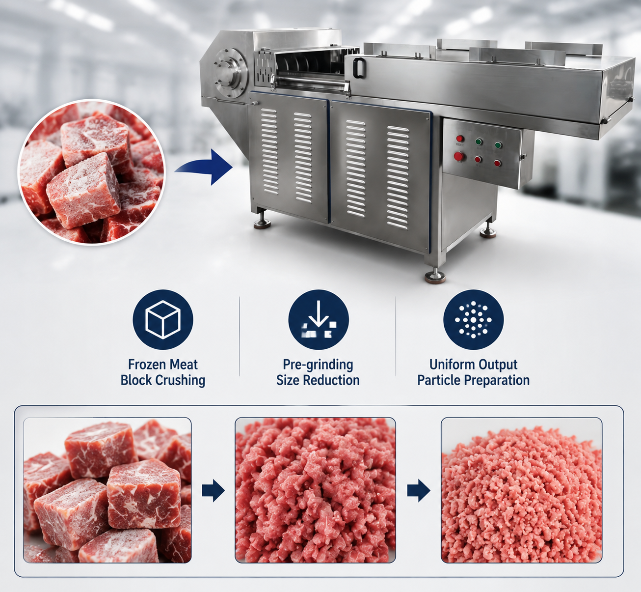 Stainless Steel Frozen Meat Breaker Equipment