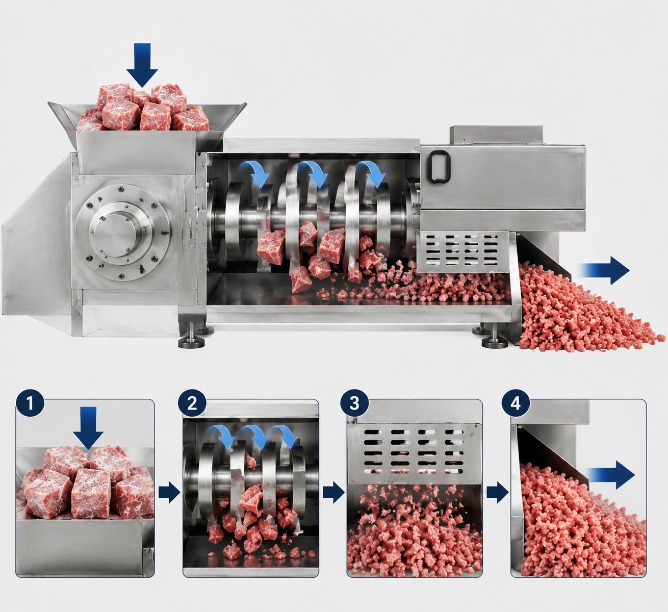 Industrial Frozen Meat Crusher Machine for High Efficiency Processing System