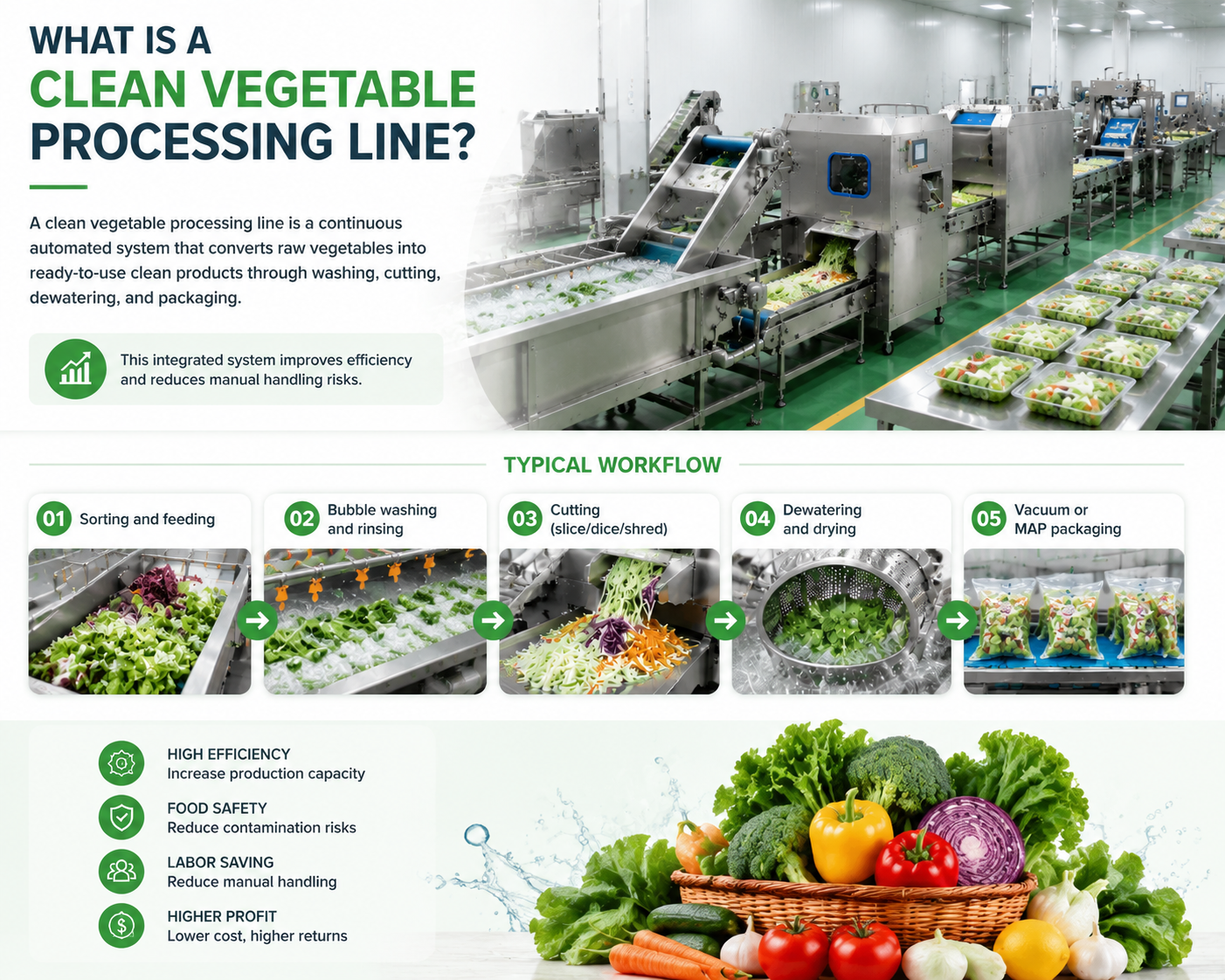 Clean Vegetable Distribution Production Line