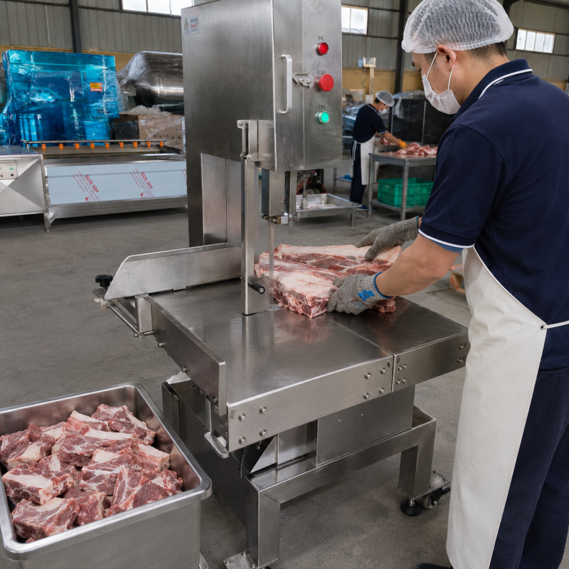 High Precision Slideway Bone Saw Machine for Adjustable Thickness Meat Bone Cutter Butcher Shop