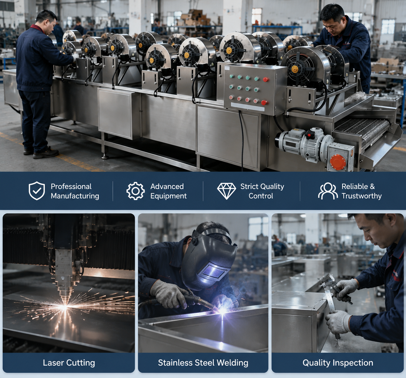 High Efficiency Strong Airflow Drying Machine for Food Processing Equipment