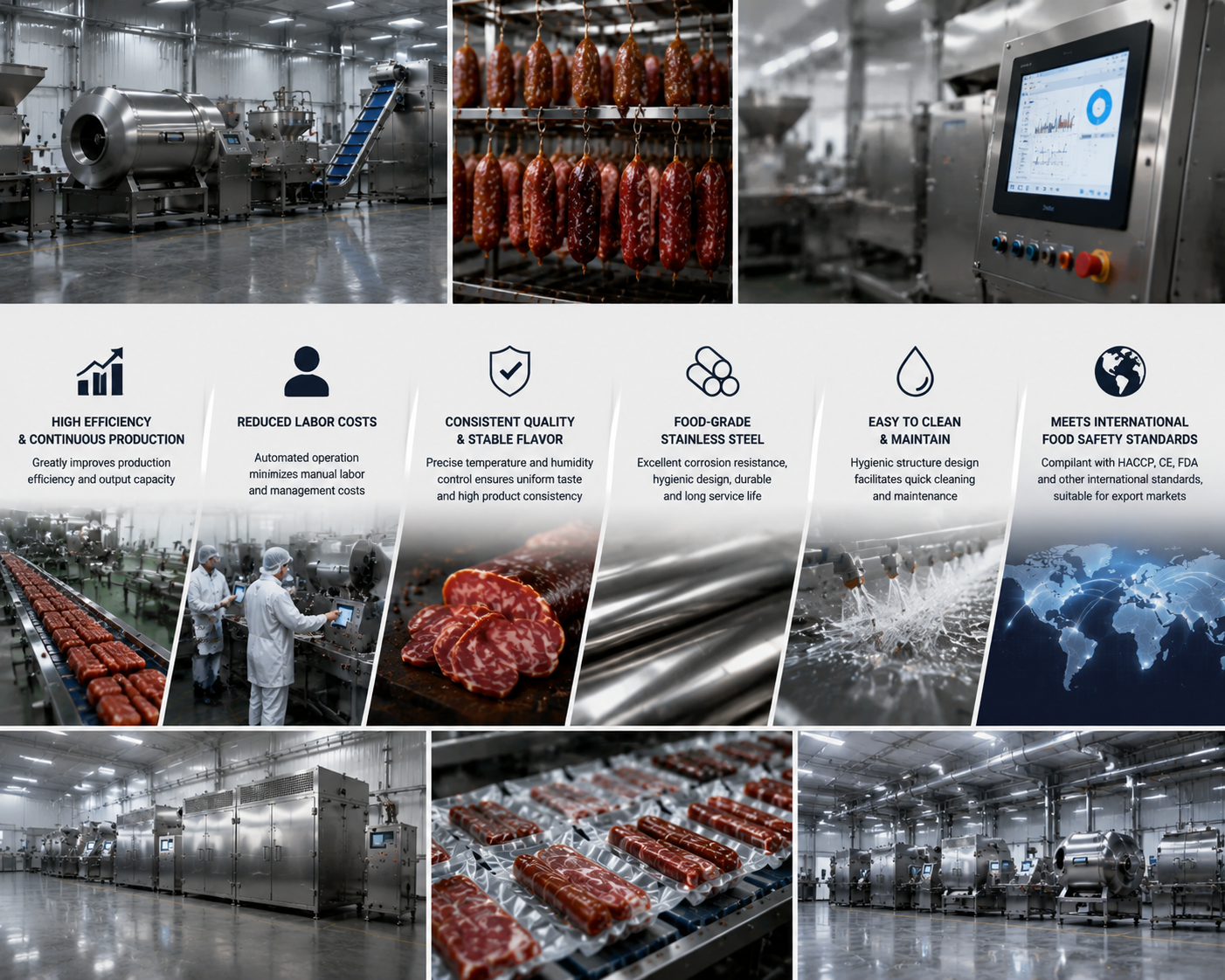 Cured Meat Air Drying Processing Line
