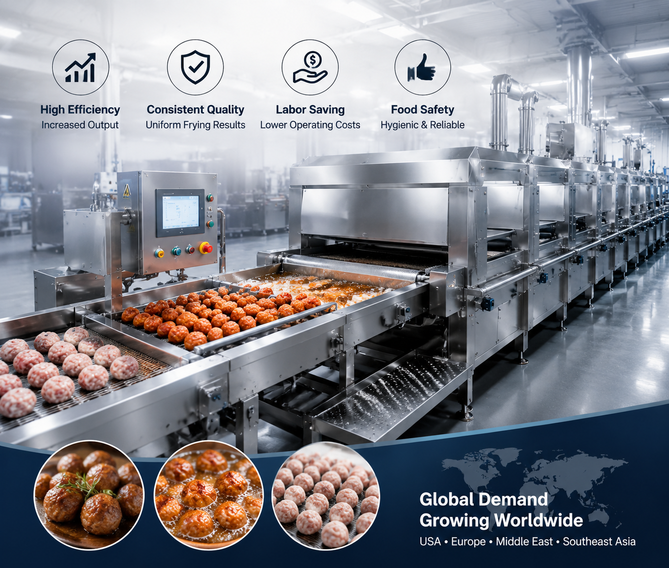 Meatball Frying Line