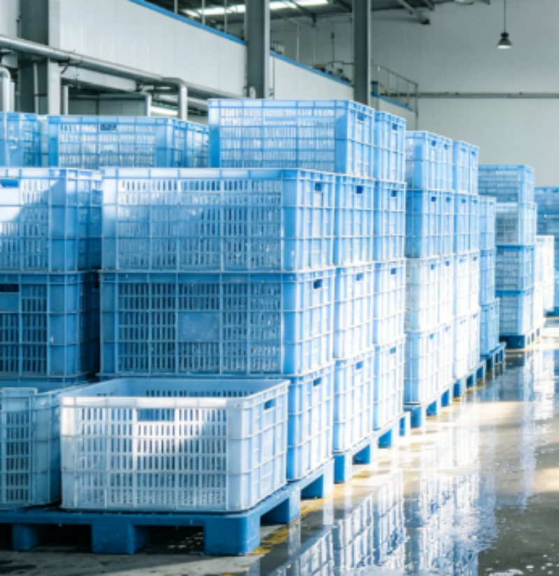 Water Recycle Automatic Plastic Basket Washing Machine For Food Processing Factory