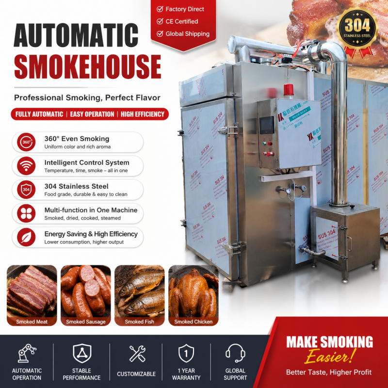 Oven Industrial Stainless Steel Smokehouse Machine for Meat Fish Sausage Processing Factory