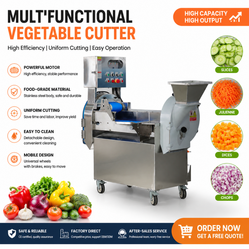 Full Automatic SUS304 Commercial Vegetable Cutting Machine For Carrot Potato Cabbage Processing Plant