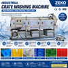 Water Recycle Automatic Plastic Basket Washing Machine For Food Processing Factory