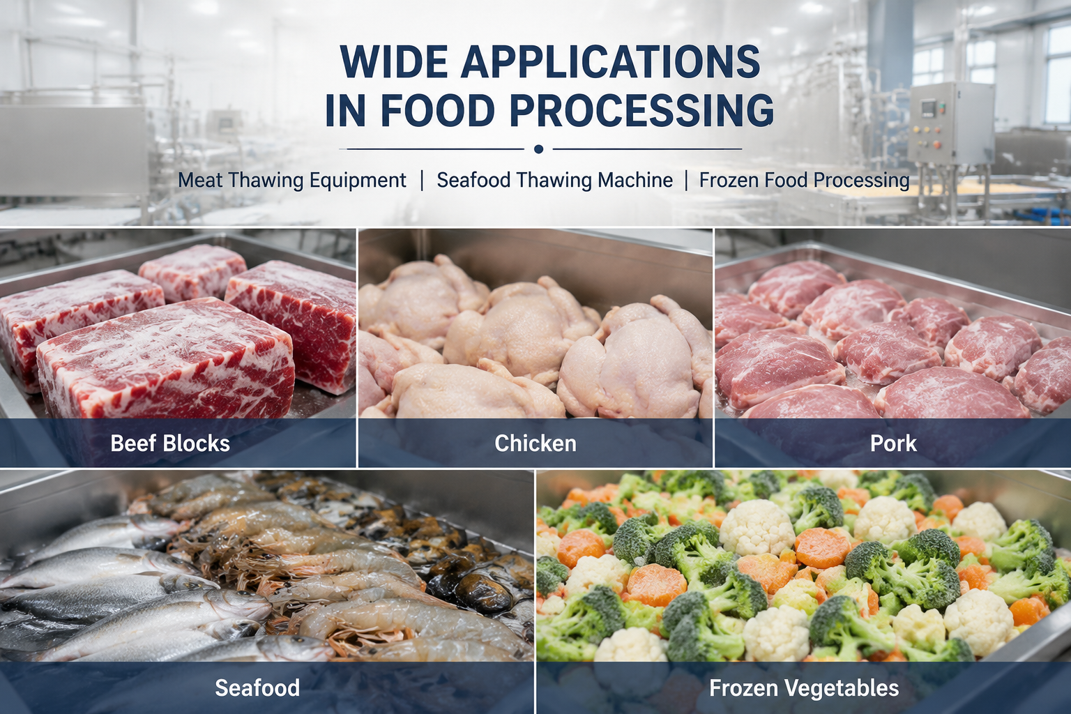Industrial Thawing Tank Meat Seafood Fast Defrost Processing System Equipment
