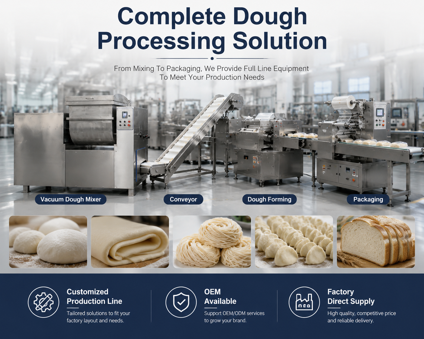 Industrial Vacuum Dough Mixer Machine for Bakery Meat Processing