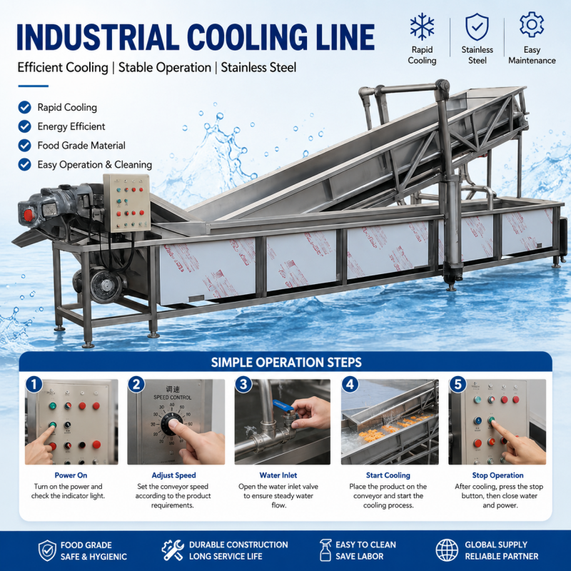 Automatic Closed Conveyor Air Cooling Line | Industrial Cooked Food Rapid Cooling Machine
