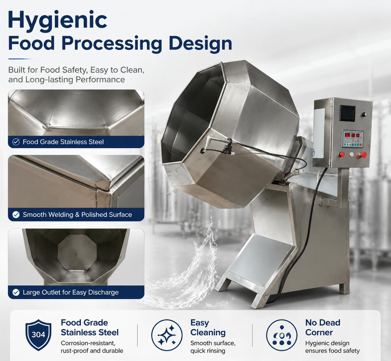 Industrial Octagonal Seasoning Mixer Machine for Efficient Food Mixing Solutions