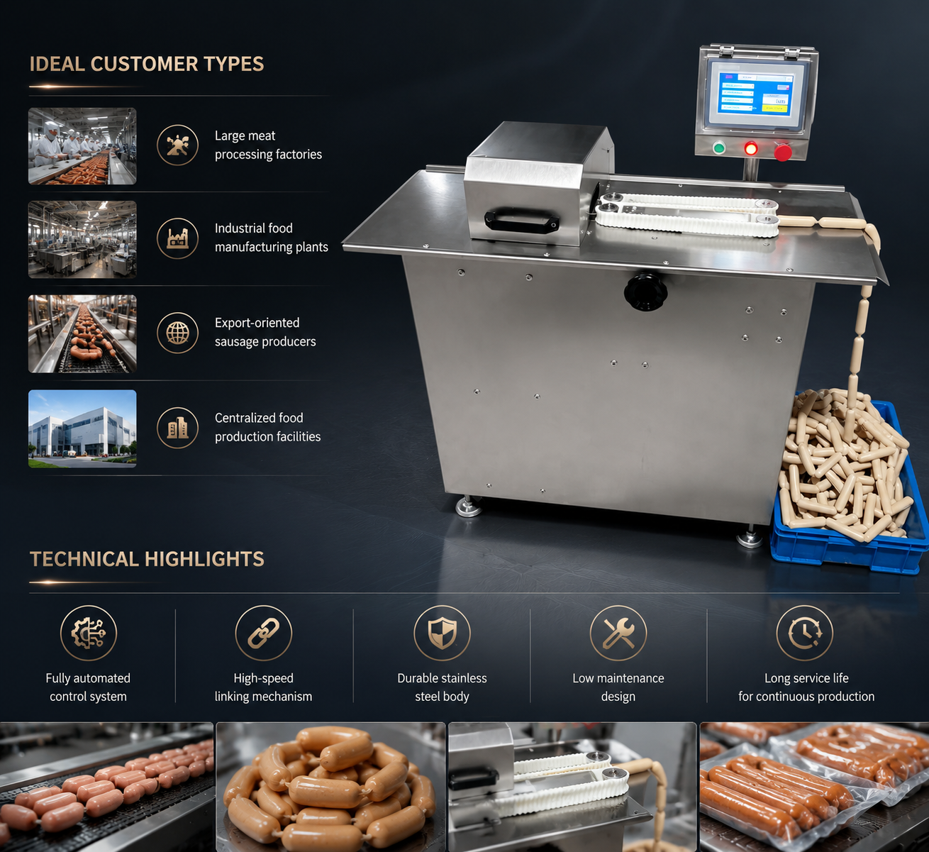 Sausage Segmentation Clipping Machine 
