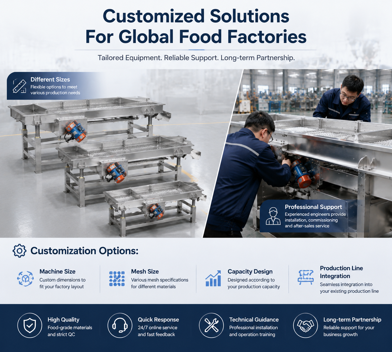 Industrial Stainless Steel Linear Vibrating Dewater Screen For Food Processing