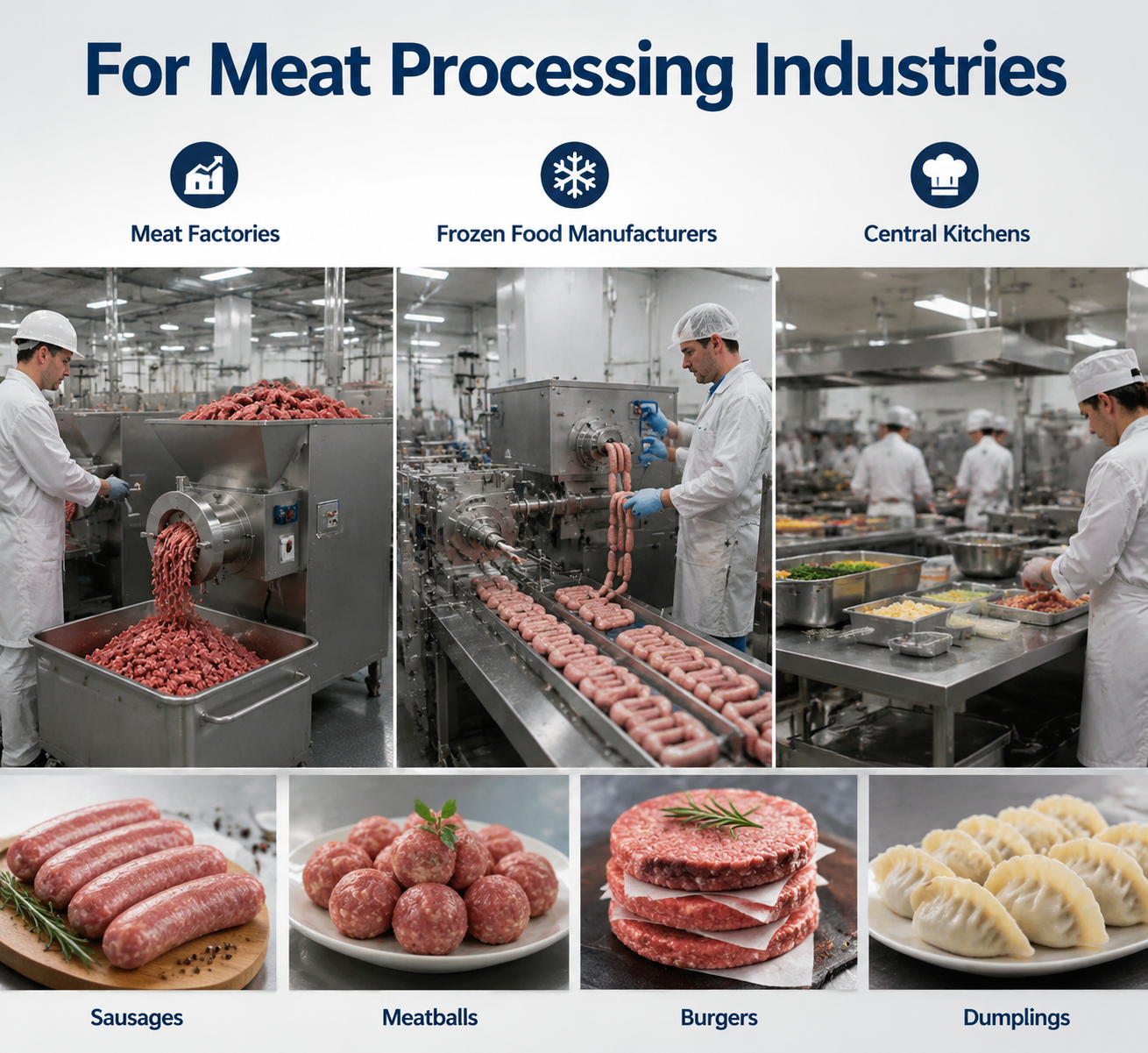 Industrial Meat Grinder Machine for Commercial Meat Processing Line