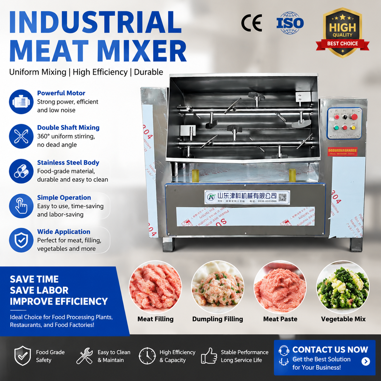 Industrial Meat Mixing Machine for Sausage and Food Processing