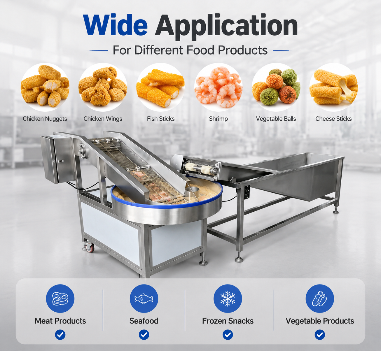 High Efficiency Disc Breading Machine for Food Coating Processing