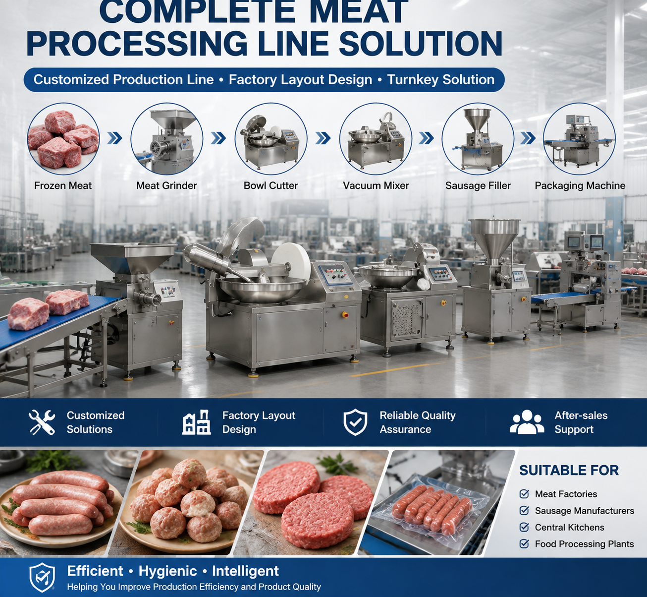 Industrial Vacuum Bowl Cutter Machine High Speed Meat Processing Equipment