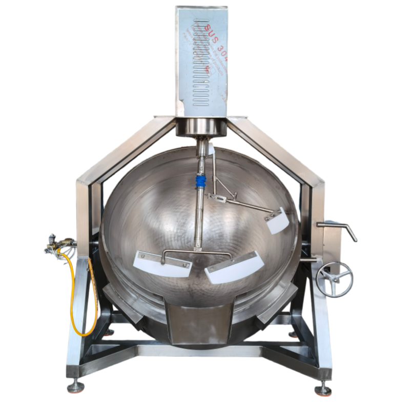 Large Capacity 500L Semi-Automatic Planetary Stir Fry Pot SUS304 Jacketed Kettle for Red Bean Paste Fruit Filling Mooncake Stuffing Cooking 