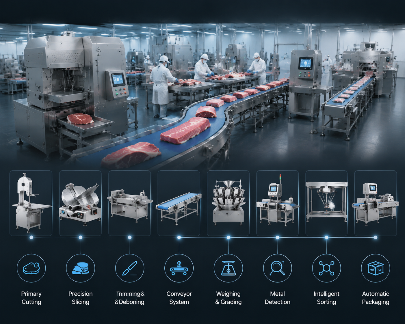 Fresh Chilled Meat Cutting Production Line