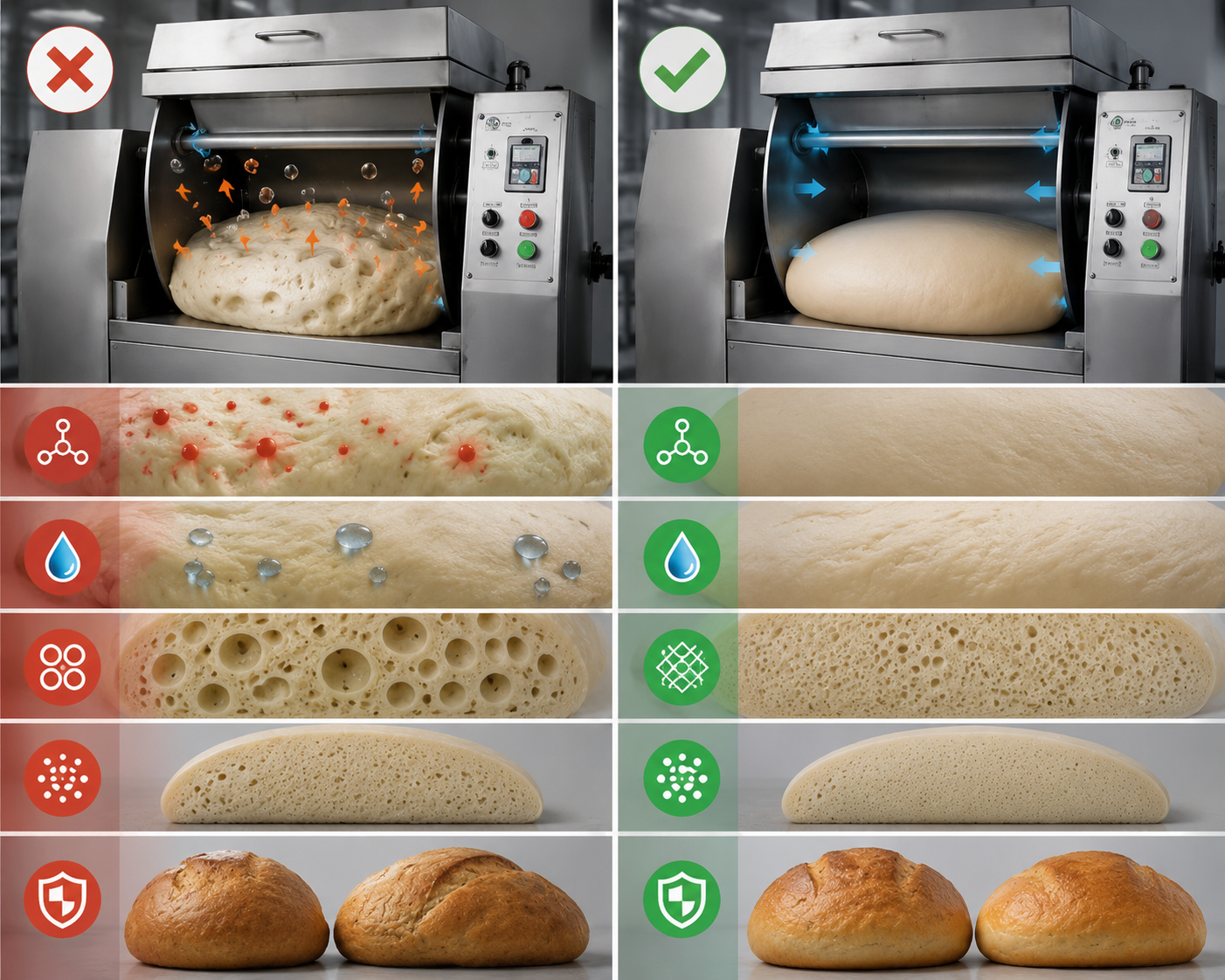Horizontal Vacuum Dough Mixing Machine