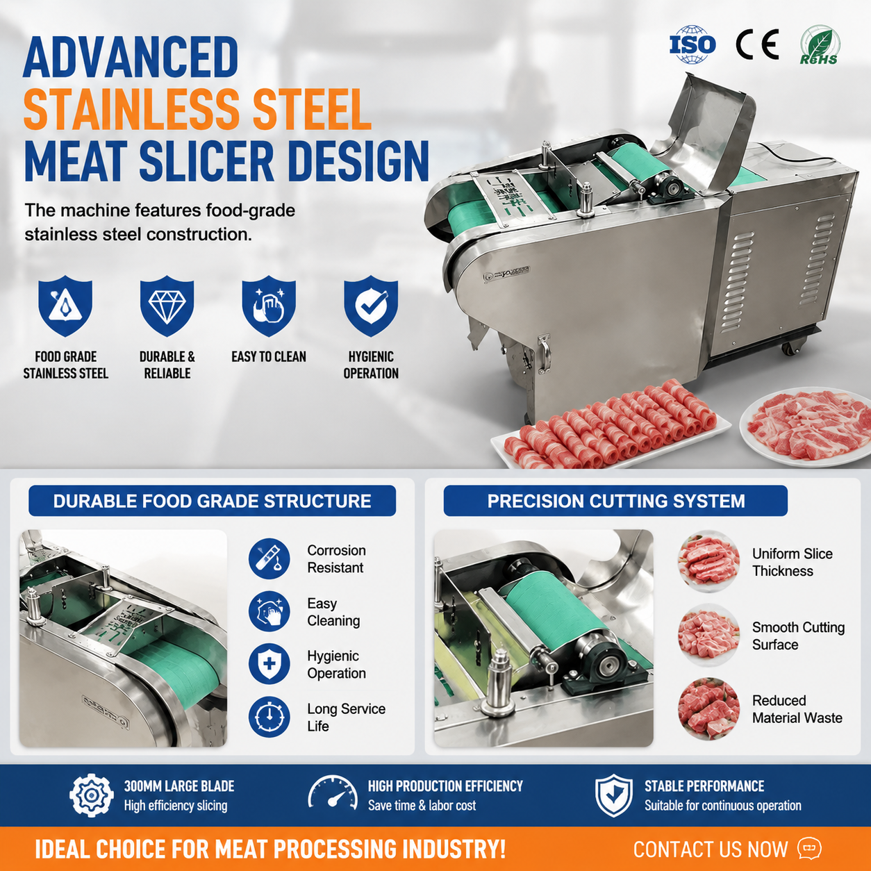 Meat Slicer for Food Processing Factory