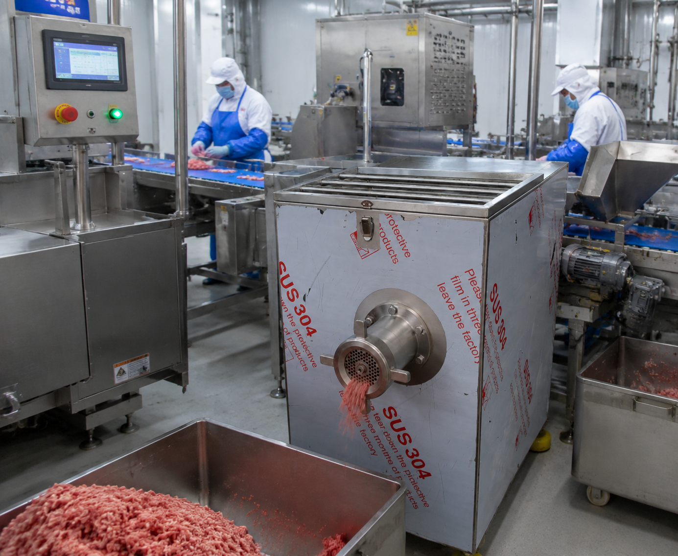 High Efficiency Variable Frequency Meat Grinder for Commercial Meat Processing Lines