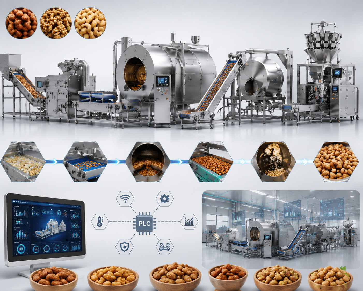 Industrial Nut Baking Production Machine