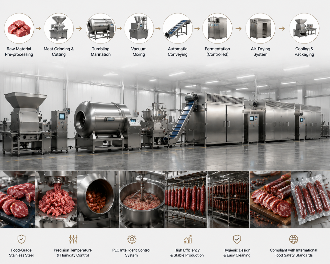 Cured Cooked Food Air Drying Production Line