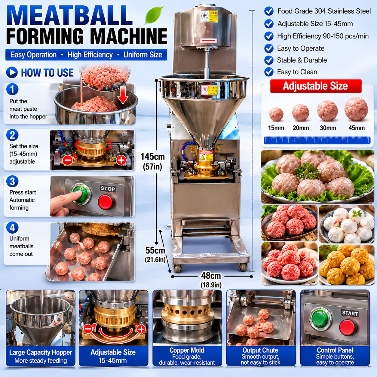 Factory-Use Meatball Forming Equipment