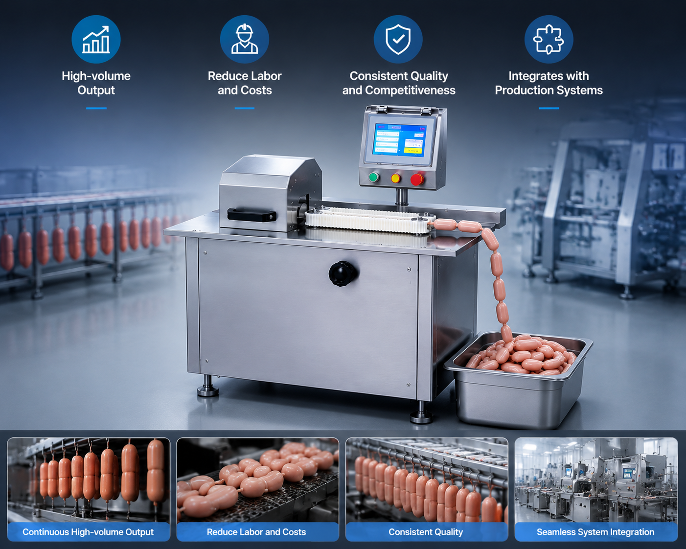 Continuous Sausage Clipping Machine