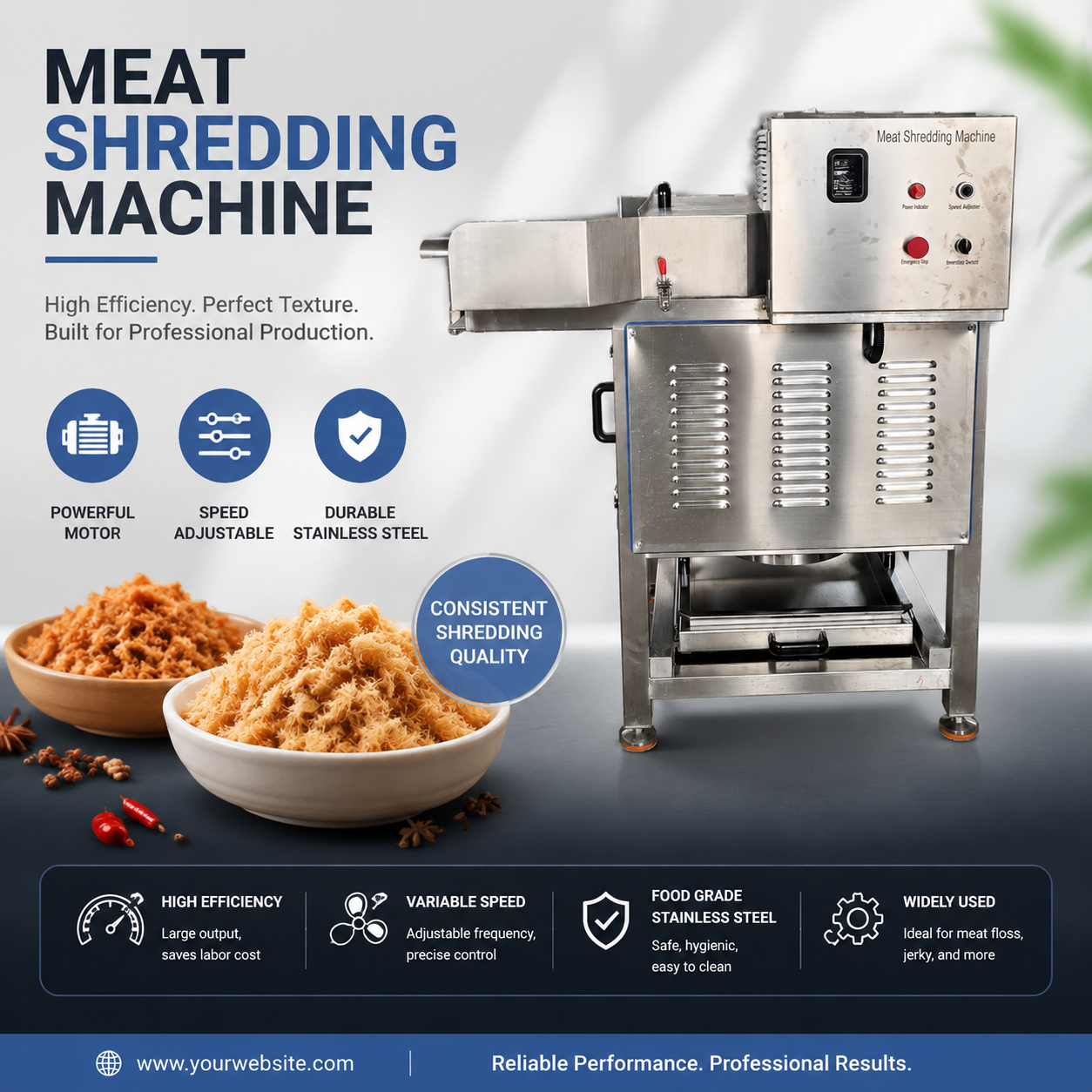 Industrial Meat Floss Machine | Automatic Beef Floss Processing Equipment for Bakery, Baby Food & Food Factory