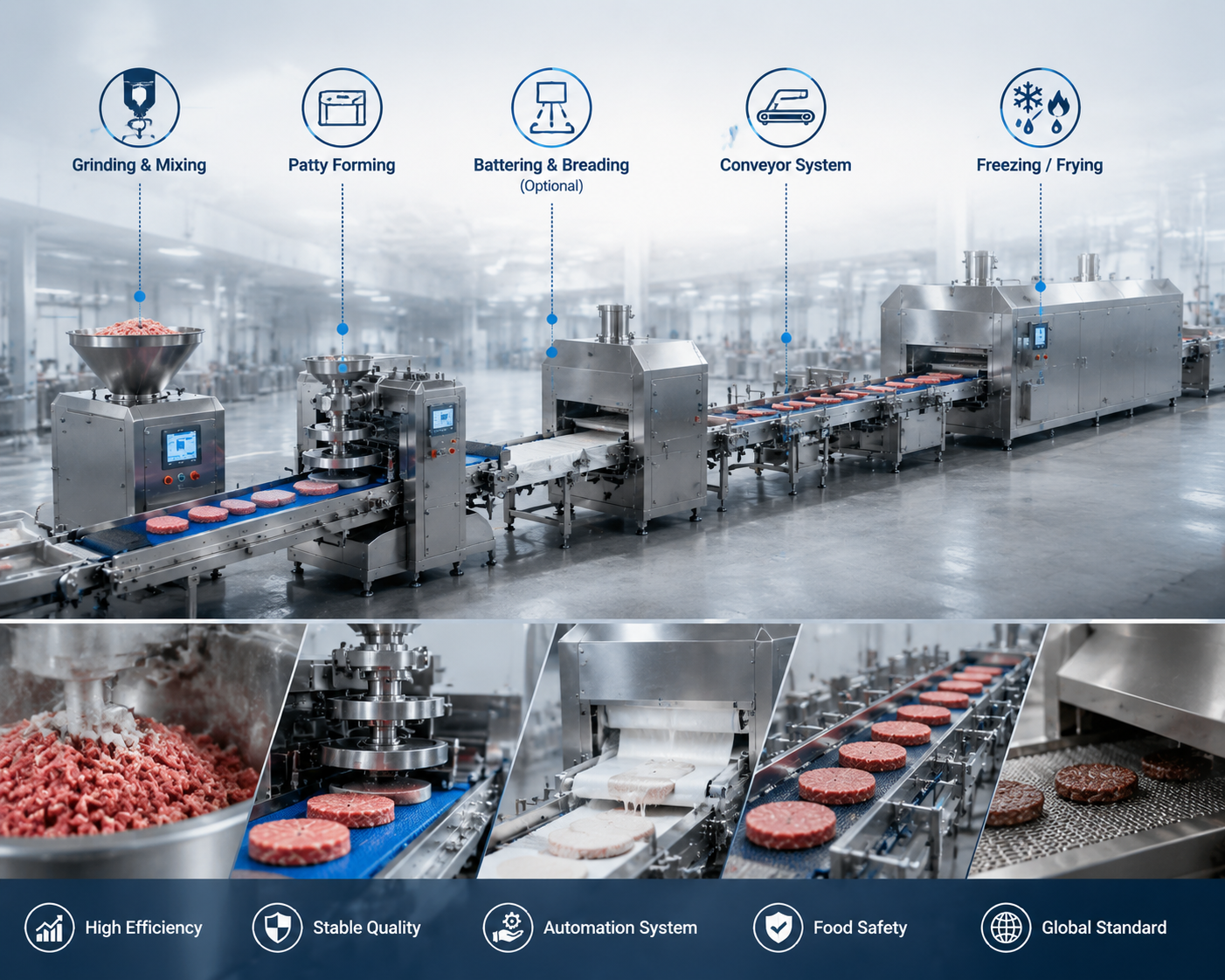 Pure Meat Hamburger Patty Production Line