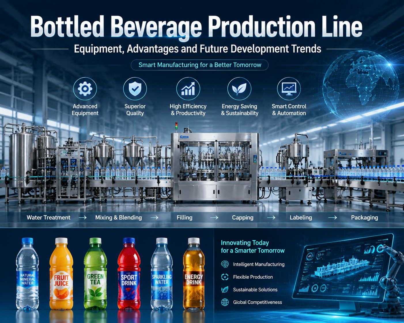 Bottled Beverage Production Line: Equipment, Advantages and Future Development Trends