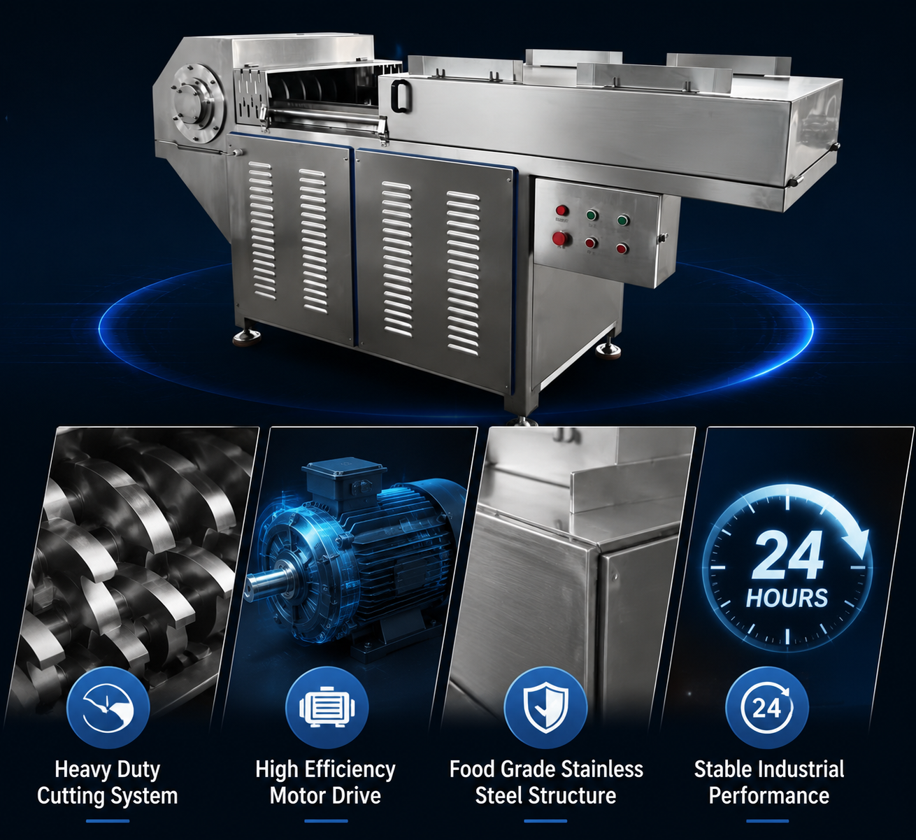 Commercial Frozen Meat Slab Crushing Machine