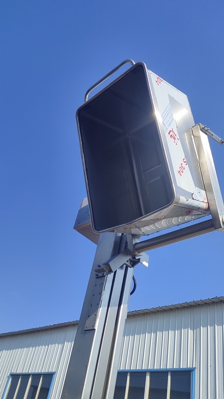 Vertical Trolley Lifting & Dumping Machine | Eliminate Manual Cart Handling Injury Risk