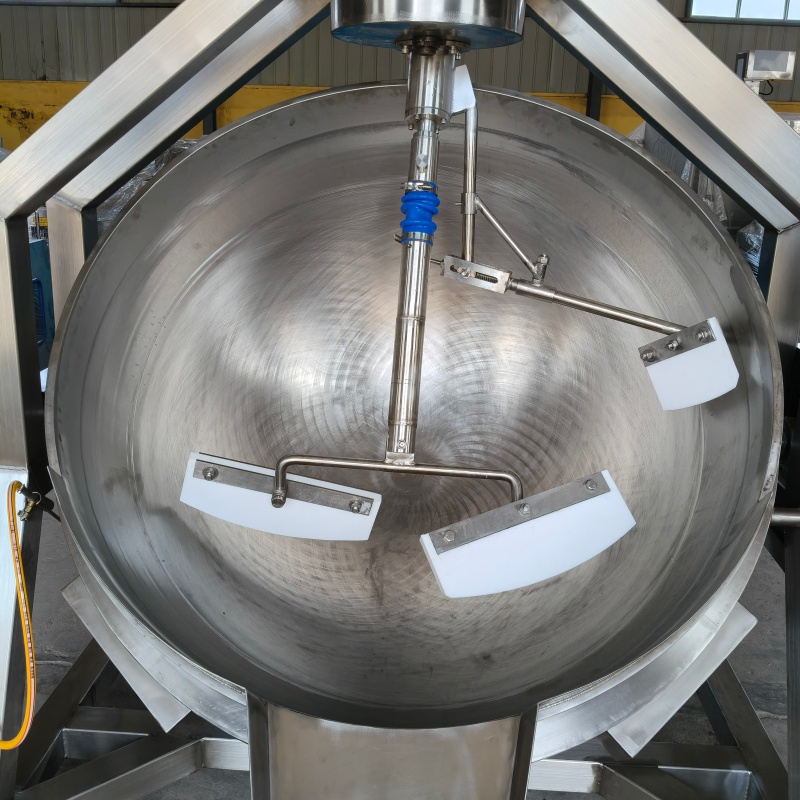 Large Capacity 500L Semi-Automatic Planetary Stir Fry Pot SUS304 Jacketed Kettle for Red Bean Paste Fruit Filling Mooncake Stuffing Cooking 